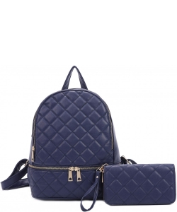 2 in 1 Quited Style Backpack Set XNR21060 NAVY